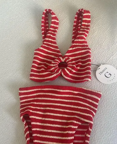 HUNZA G Nadine Bikini Red/White Stripe, BRAND NEW, $255 Red Size undefined
