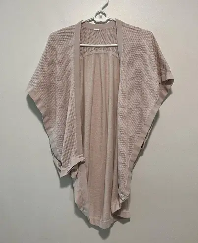 Lululemon  Long Weekend Wrap Transformable Mesh Sweater in Misty Pink One Size