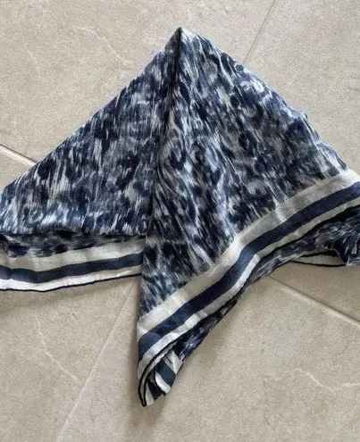 Loro Piana Scarf Stole Wrap Womens Blue Cashmere Silk Blend Italy Luxury Classic