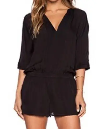 Joie  Benoite black sheer silk short sleeve romper medium