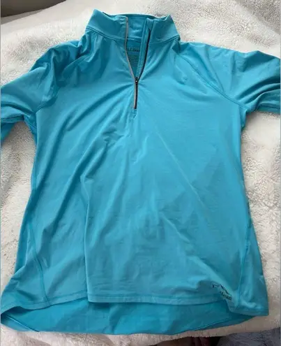 L.L.Bean  Neon  Blue X Large Polyester Spandex Womens Long Sleeve Active