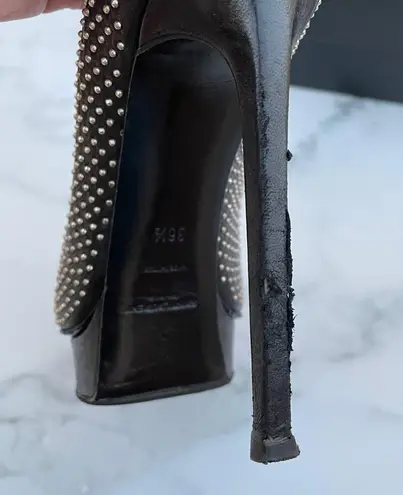 Saint Laurent women’s studded Janis black leather pumps size IT 36.5 US 6.5