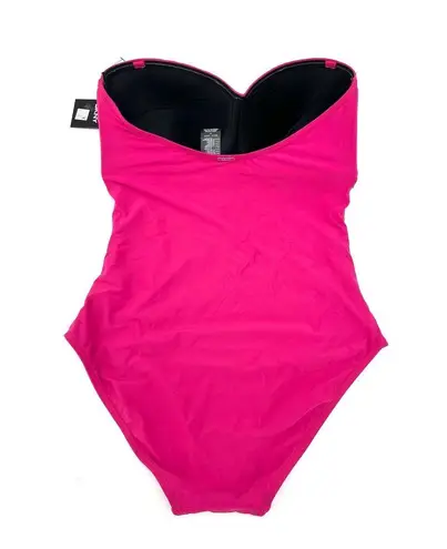 DKNY  Women's Orchid Solid Pink Ruched One Piece Swimsuit 12 New NWT