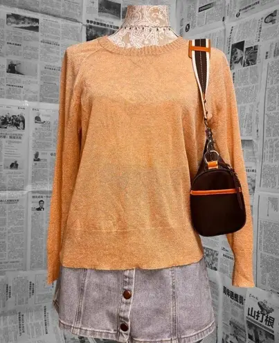 J. Crew Gold Metallic Knit Sweater Women's Medium – Shimmer Long Sleeve Pullover Tan