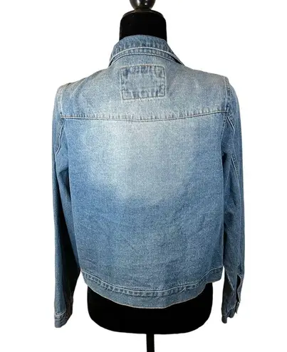 The Style Between Us Cropped Denim Jean Jacket Size Large NEW