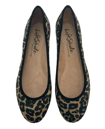 Life Stride Vivienne Ballet Flat Leopard Print US Women's 6 Medium