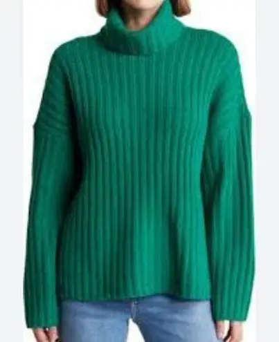 360 Cashmere  Women's Angelica Ribbed Turtle Neck Long Sleeve Sweater L NWOT