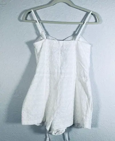 Jack by BB Dakota O'Hara Womens Waist Tie Embroidered Romper White Sz 0 Coquette