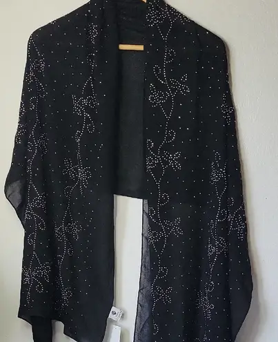 Jessica McClintock Black Sparkly Evening Wrap Shawl Size 24 x 70