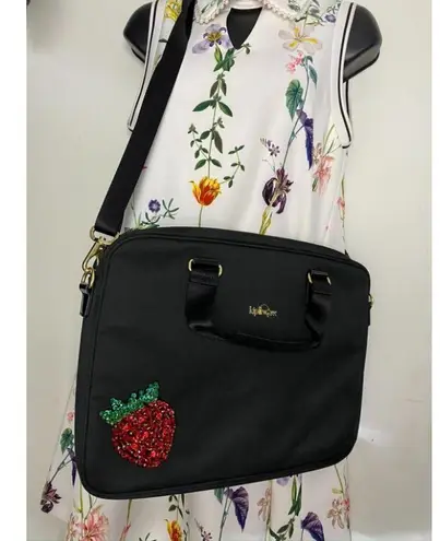 Kipling w/Customized Appliqués Large Blue Tote Bag