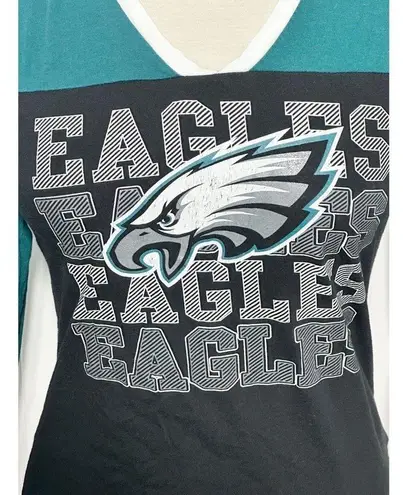 NFL Team Apparel  Philadelphia Eagles Screen Print T Shirt Green Black Medium