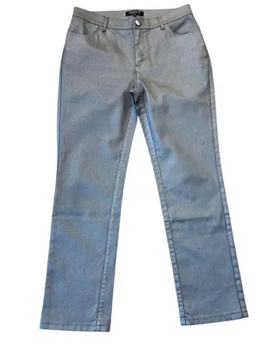Lafayette 148 New York pewter metallic pants size 4 Gray