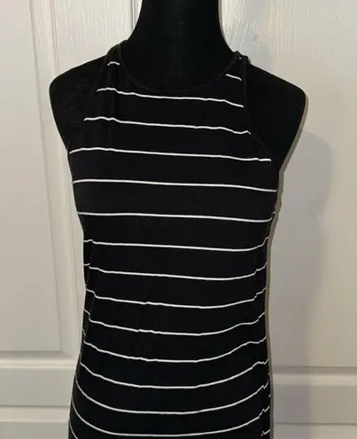Athleta  BLACK & WHITE BASIC STRIPE MIDI TANK DRESS
