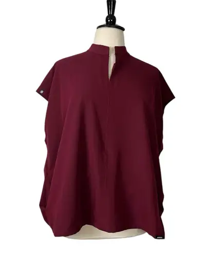 Jaanuu Scrub Top New Aris V-neck Pockets Burgundy Merlot Women’s Plus Size 2X