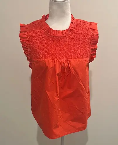 THML  Orange Smocked Top Sz M thumbnail 1