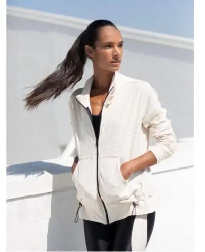 Koral Activewear Bare Knuckle Netz cream zip up athleisure jacket size M medium