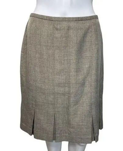 Norton Mcnaughton Skirt Womens 8 Petite Tan Pencil Straight Skirt Pleated Career