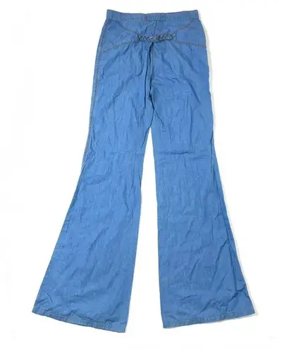Roberto Cavalli Chambray Blue Wide Leg Pant Size 40 / 4