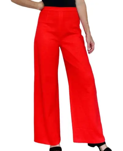 Vintage 60’s Red Textured High Rise Holiday Christmas Flare Pants Size XS