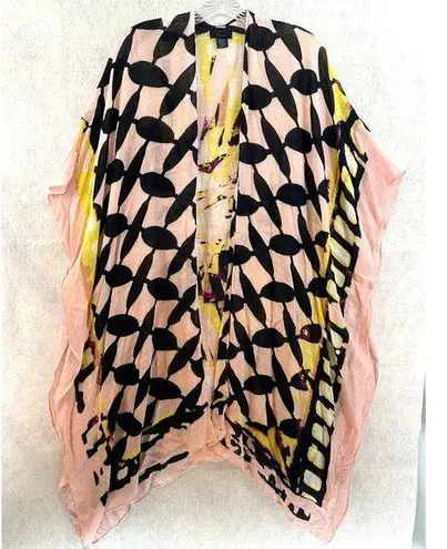 Rachel Roy Kimono Open Cover Up One Size MultiColor Pastel 100% Viscose