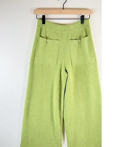 Song Of Style Women Pants Green Caspian Knit Flare Ribbed Pockets Pull On Medium