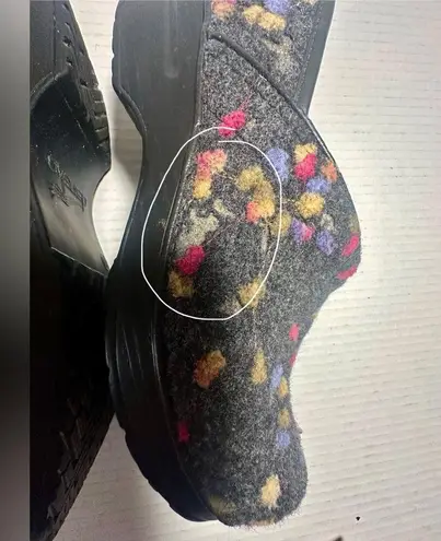 Dansko Clog Women’s 39 EU 8.5 US Black Gray Multicolored Wool Dot Shoes Comfort