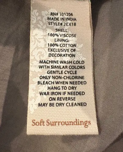 Soft Surroundings Asymmetric Hem Jardin Marjorelle Sage Maxi Dress M Fairy Boho