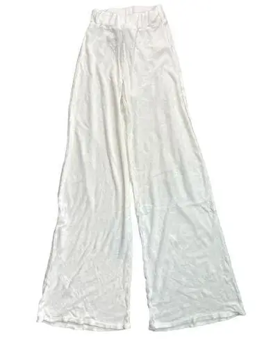 NWT Vintage Souls Wide Leg Terry Cloth Swim Cover Up Pants White Size XS