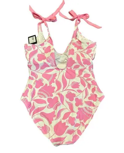 Kate Spade  Surf Pink White Tulip Floral One Piece Swimsuit Size XL NWT