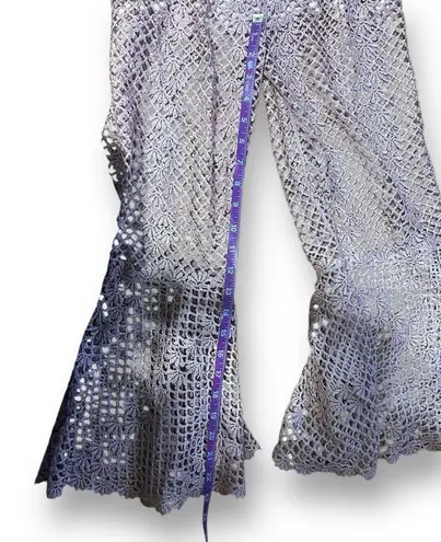 Alice McCALL Rouge pink Boogie Nights Cropped Metallic Crocheted Jumpsuit Size 0