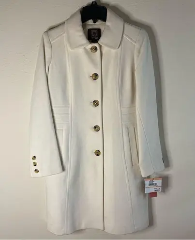 Anne Klein  NWT Walker Ivory Wool Cashmere Winter
Pea Coat Size 2