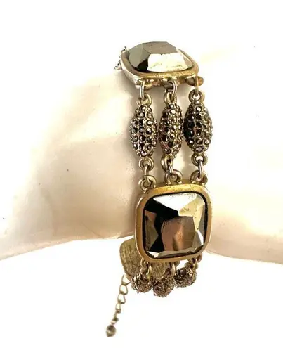 Coast gold tone rhinestone bracelet Brown