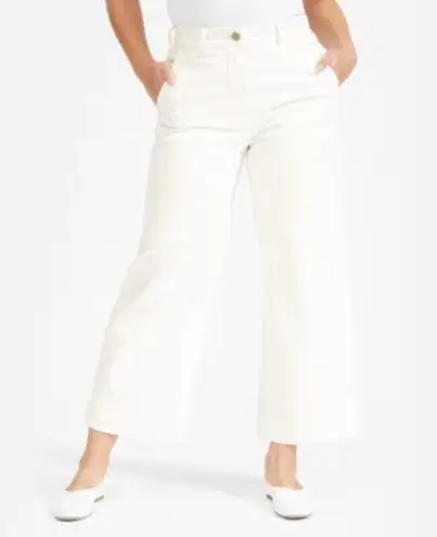 Everlane  White Wide Leg Ankle Crop Pants (Size 6)