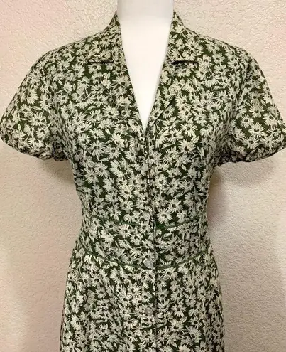 Sundance 100% Cotton Green Daisy Sun Dress