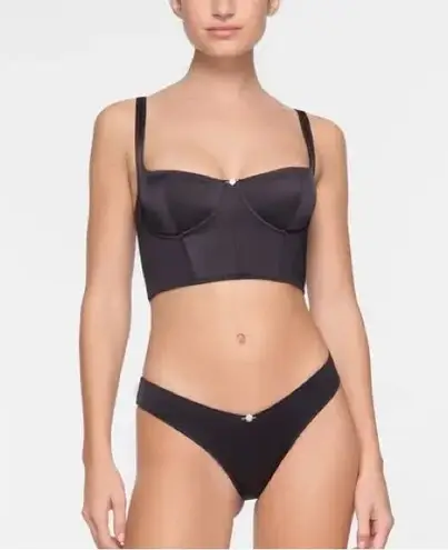 SKIMS NWT Stretch Satin Corset - Onyx - XS