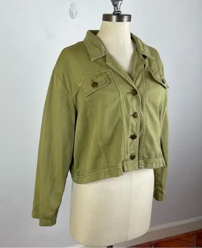 One Teaspoon  Army Green Crop Rock n Roll Jacket