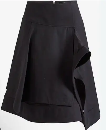 3.1 Phillip Lim LAYERED COTTON MIDI SKIRT - BLACK Size 2