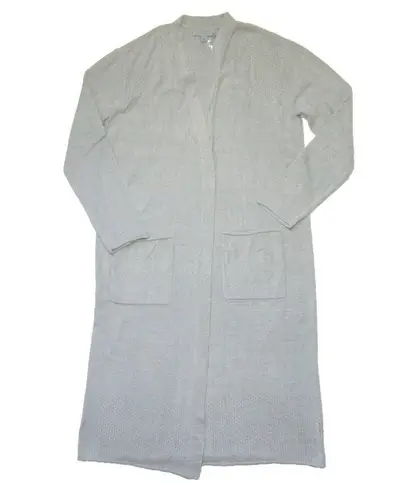 Barefoot Dreams NWT Cozychic Ultra Lite Open Stitch Long Cardigan in Blue Ice M