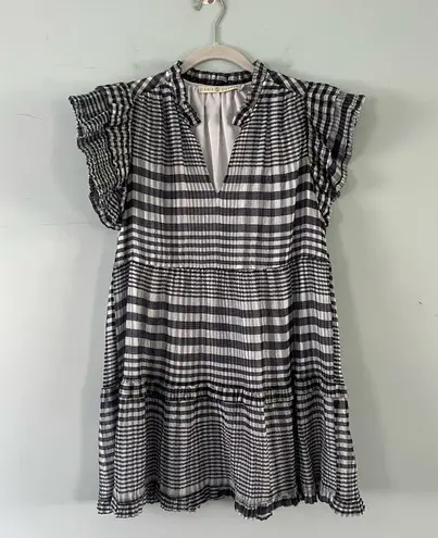 Marie Oliver Tiered Bay Organdy Check Dress