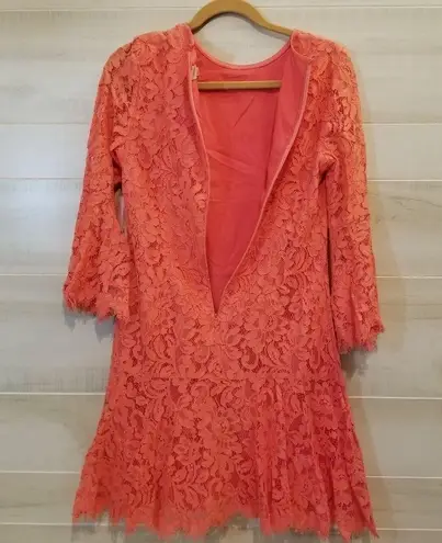 Eliza J {6} NWT Coral Lace Bell Sleeve Dress