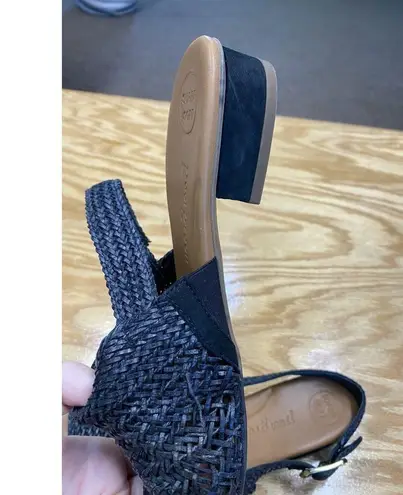 Paul Green Helena Woven Sandals Women's 9.5 Blue Leather Slip-On Shoes S70