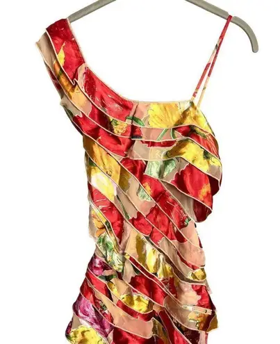 Cult Gaia NWT Whitney Gown Silk Floral Tiered Maxi Dress Size XS