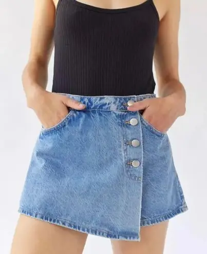 Urban Outfitters Denim Shorts Skort Button Front Side