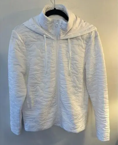 DICK'S Sporting Goods DSG Women's Small Hooded Full Zip Sweatshirt White Quilted