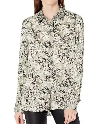 Equipment Femme Vert Mili Multi Print Satin Brett Shirt