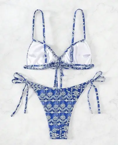 NWOT Women Boho 2 Piece Swimsuit Self Tie
Spaghetti Strap String Bikini Set #370 Size M