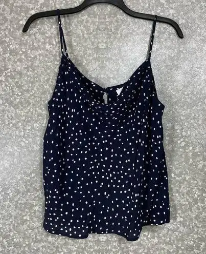 Elodie Women's Navy Blue Polka Dot Sleeveless Blouse - Size XL - Preppy Academia