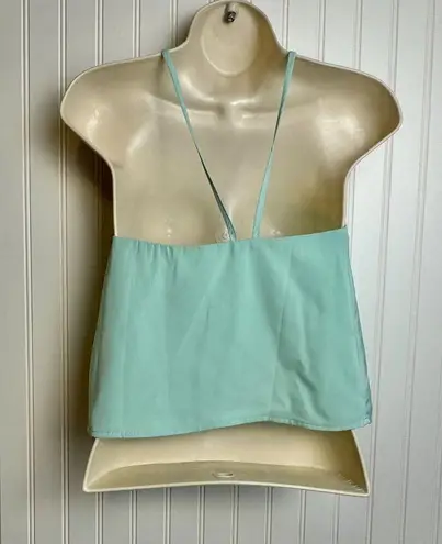 Super Down NWT green double layer crop spaghetti strap top size XS