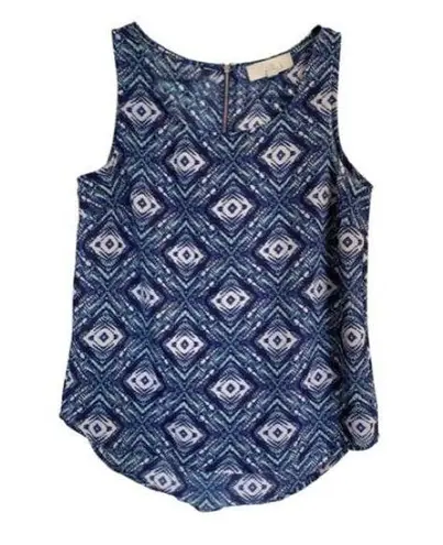 Olive & Oak Stitch Fix Blue Geometric Print Tank Top, EUC, Size Small
