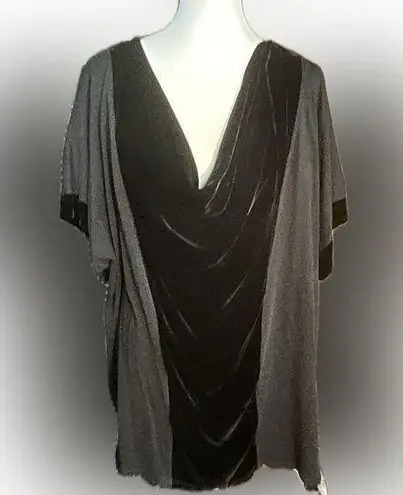 Calvin Klein Jeans NWT  T-shirt Tunic, Velour Draping on front and sleeves, 2X